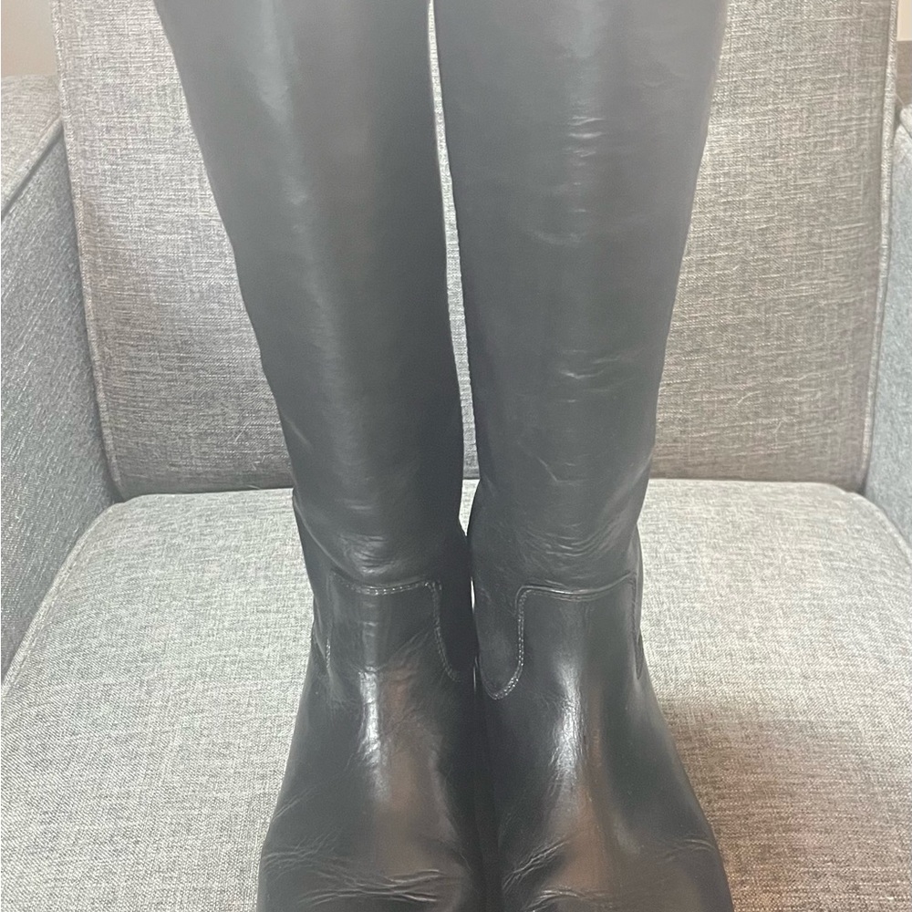 Frye Melissa Button 2 black leather boots